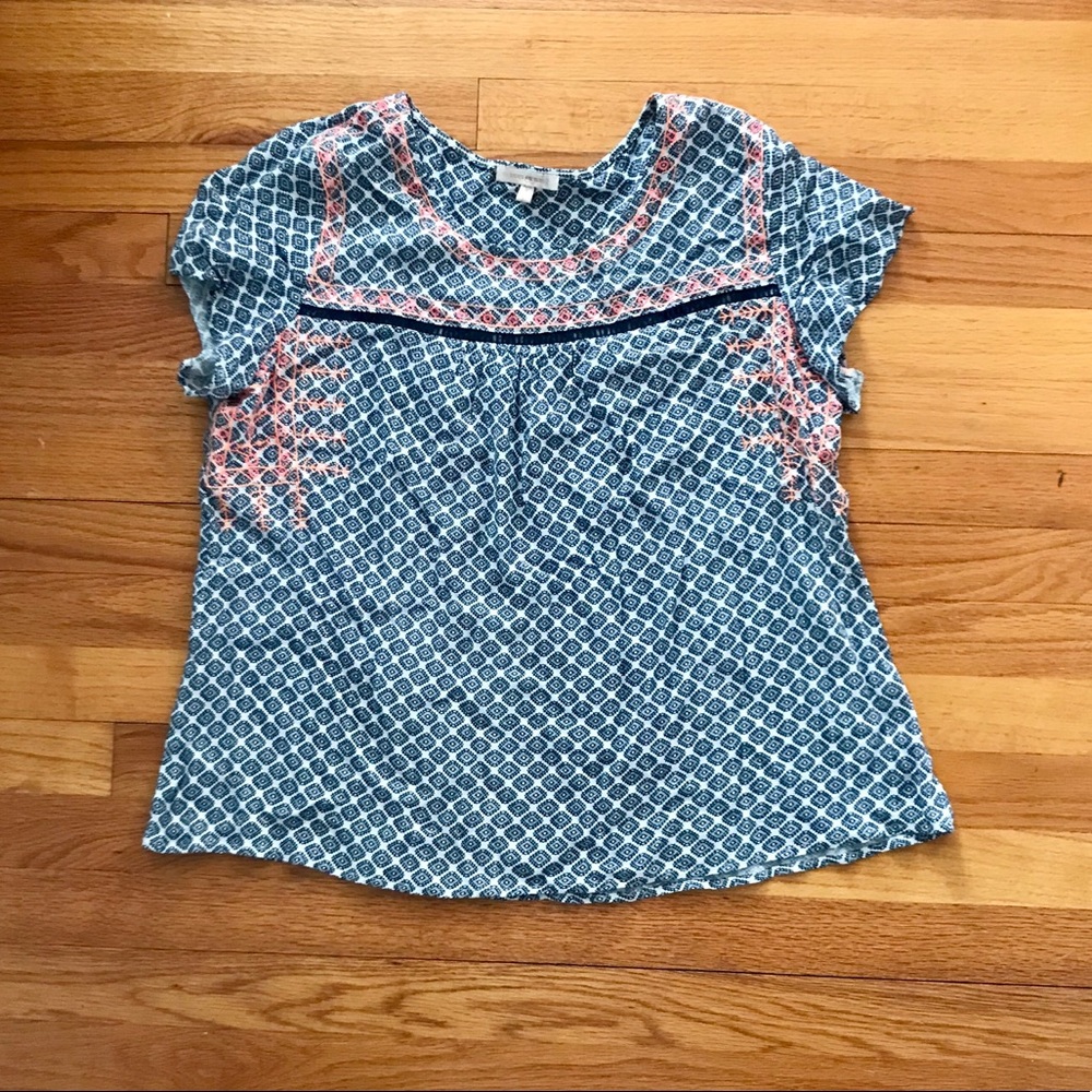 Skies Are Blue Summer Shirt Blue & Pink Large